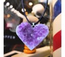 Steinfixx® Amethyst Herz Anhänger 925 Silber mit Wildlederband Bild 1