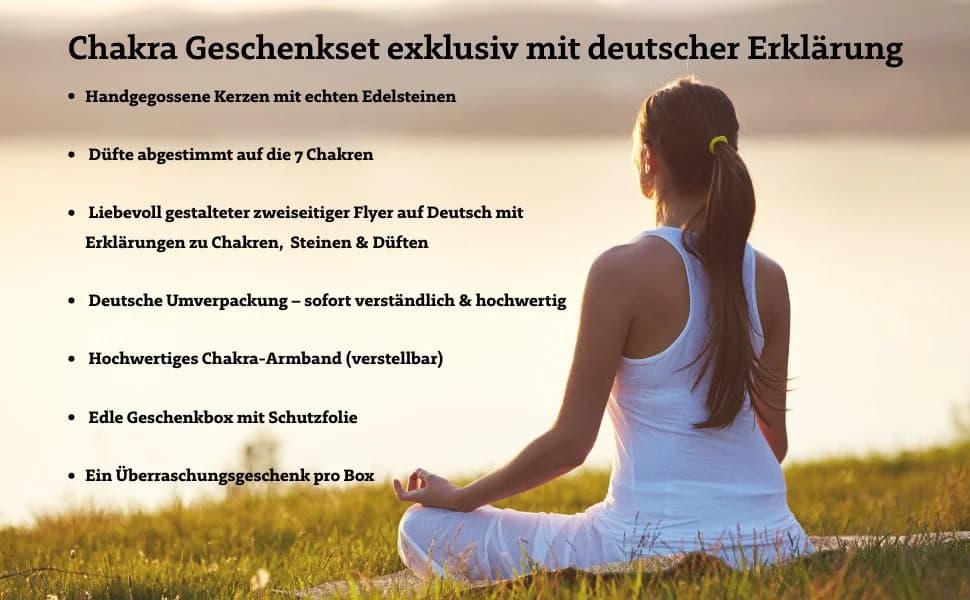 Steinfixx® Duftkerzen-Set 7 Chakra mit Edelsteinen und Armband