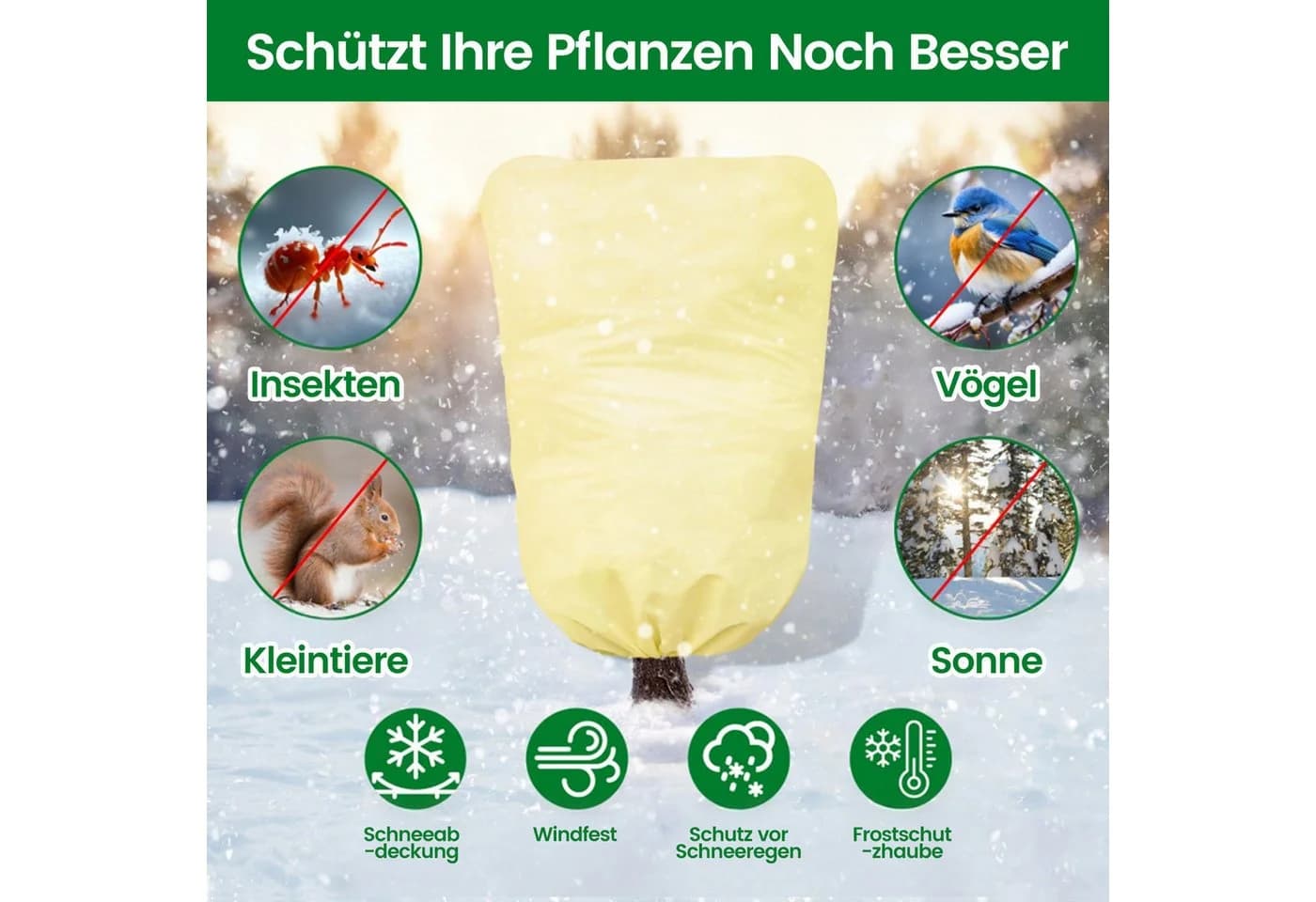 Bundviel Wintervlies 2er-Set XXL Pflanzen-Frostschutz Vlies - Bild 5