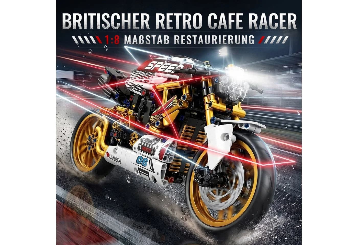 Bundviel Bausteinset 3-in-1 Modellbausätze Motorrad, Krankenwagen & Schulbus