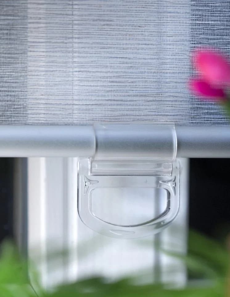 K-HOME Springrollo Grau Halbtransparent Leinenoptik Montage ohne Bohren