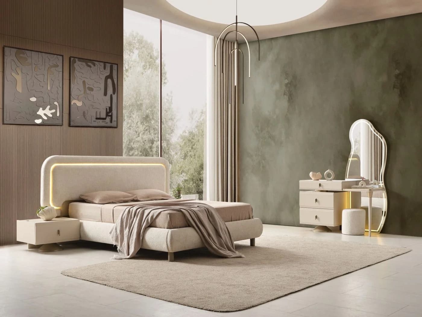 JulietHome Pera Schlafzimmer-Set mit Boxspringbett & Kleiderschrank