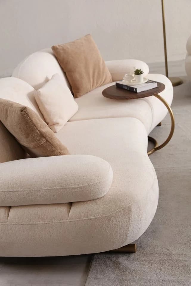JulietHome Polstergarnitur Paris Beige 3+3+1 Set mit drehbarem Sessel - Bild 3