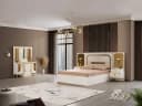 JulietHome Schlafzimmer-Set Trend Weiß/Gold mit Boxspringbett & Kleiderschrank Bild 1