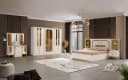 JulietHome Schlafzimmer-Set Trend Weiß/Gold mit Boxspringbett & Kleiderschrank Bild 3