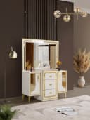 JulietHome Schlafzimmer-Set Trend Weiß/Gold mit Boxspringbett & Kleiderschrank Bild 4