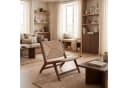 LIM HOME Loungesessel Massivholz Weiß/Braun Papierrattan Bild 1