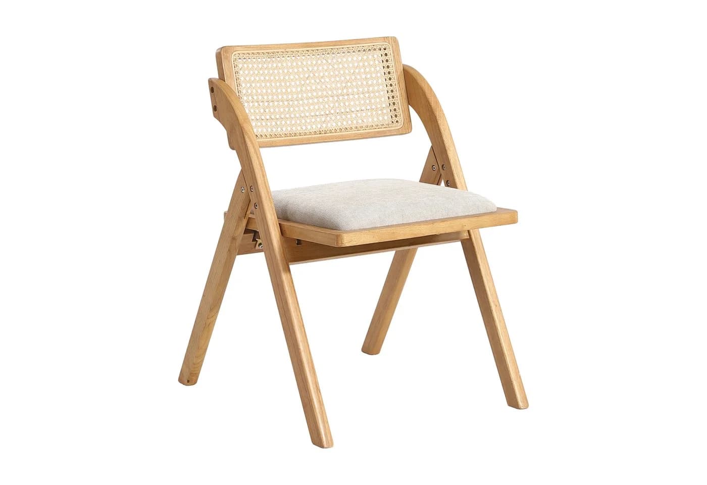 LIM HOME Klappstuhl TB000 Beige Massivholz Esche Rattan - Bild 2