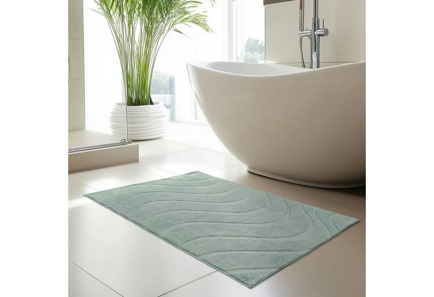 Carpet City Badematte BAT400 Uni Grün Polyester - Bild 4