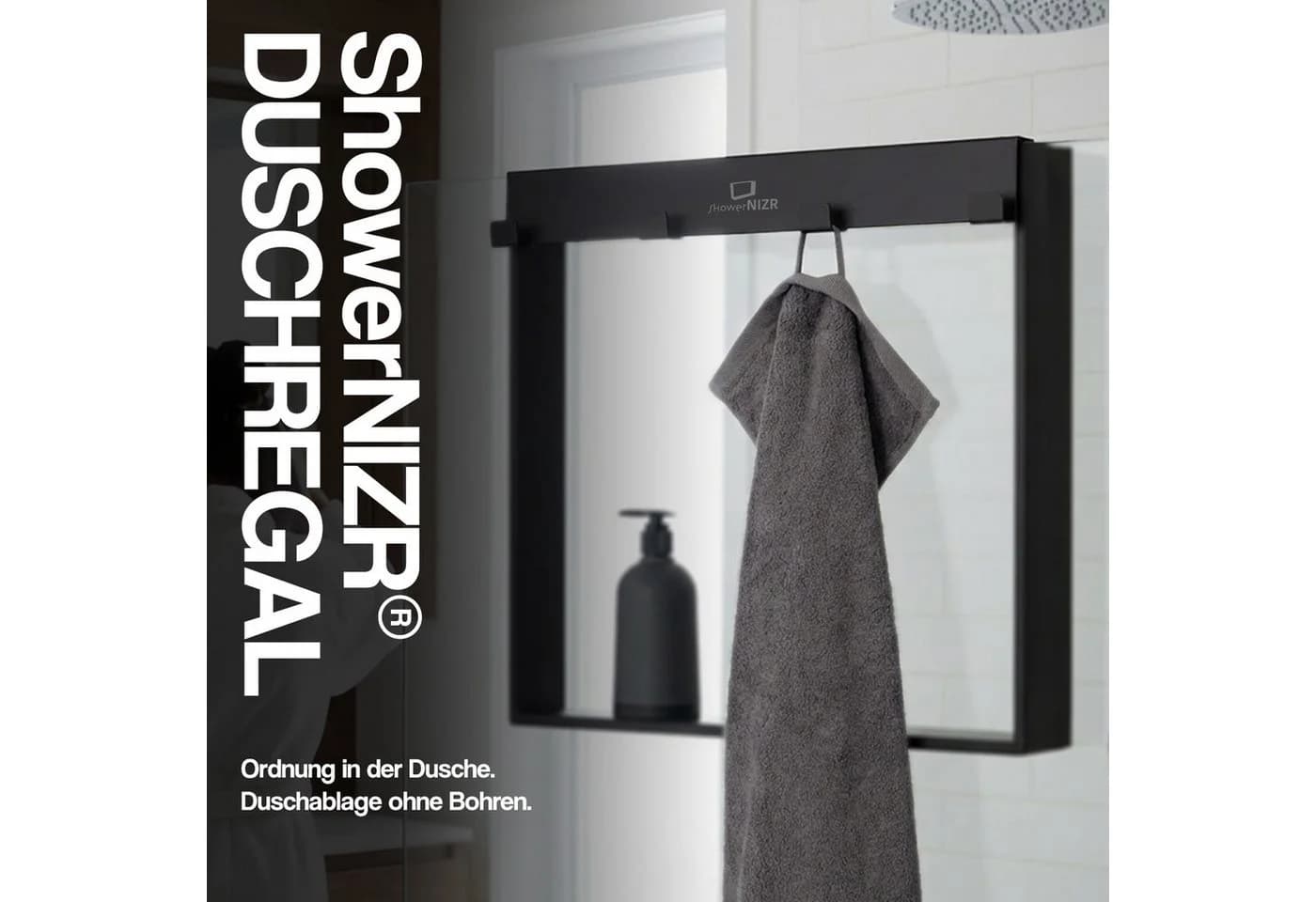 ShowerNIZR Duschregal Schwarz Bohrfrei Edelstahl 304 - Bild 2