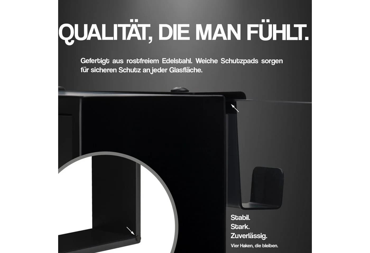 ShowerNIZR Duschregal Schwarz Bohrfrei Edelstahl 304 - Bild 4
