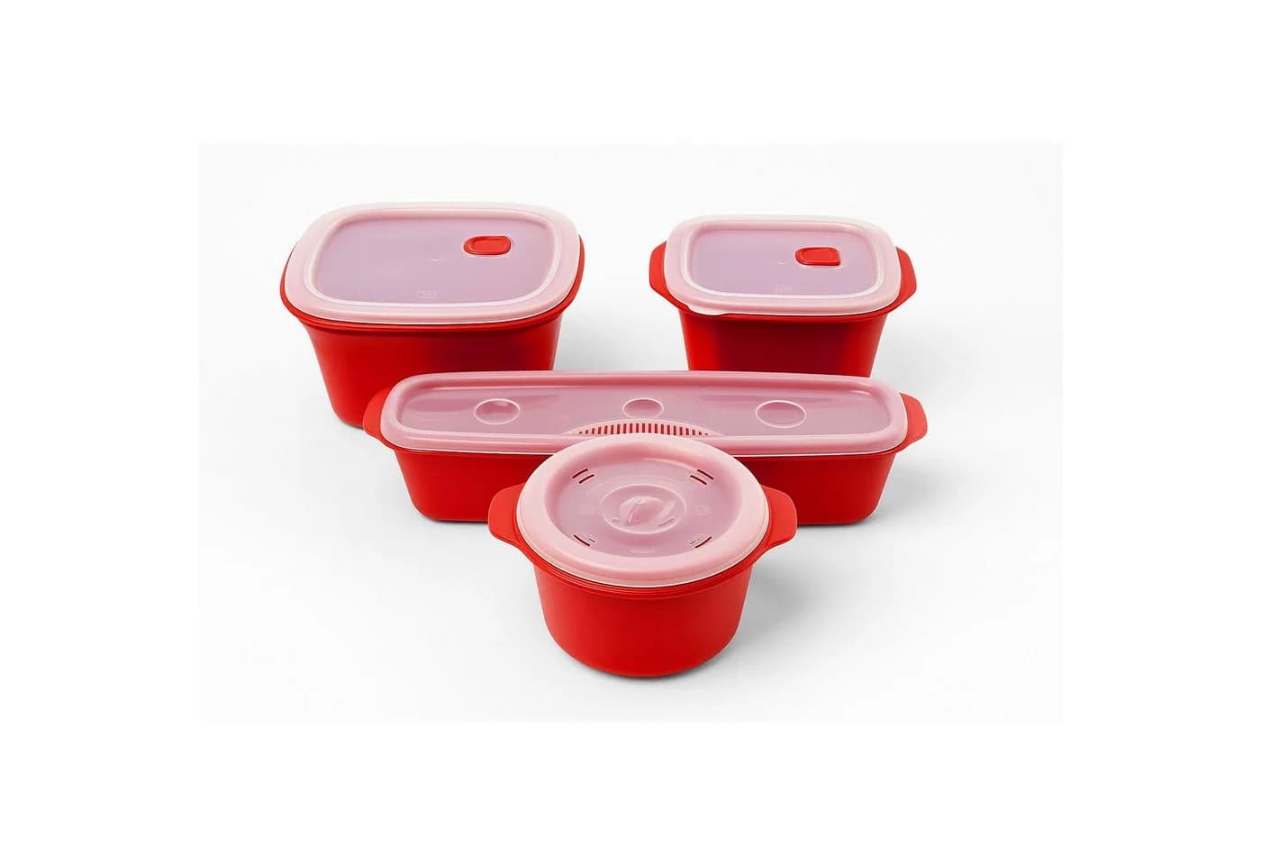 HAC24 Mikrowellenbehälter Set 4-tlg. mit Dampfgarer, Reiskocher & Nudelkocher