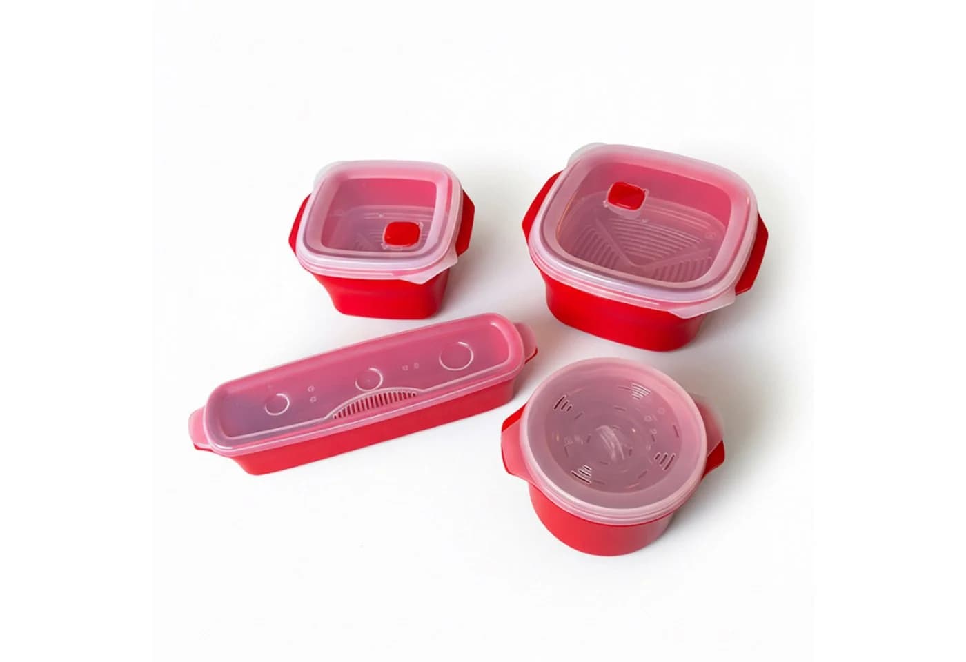HAC24 Mikrowellenbehälter Set 4-tlg. mit Dampfgarer, Reiskocher & Nudelkocher - Bild 2
