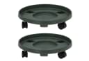 HAC24 Pflanzenroller Blumentopf Rollbrett Rund Ø 33 cm Dunkelgrün Bild 2
