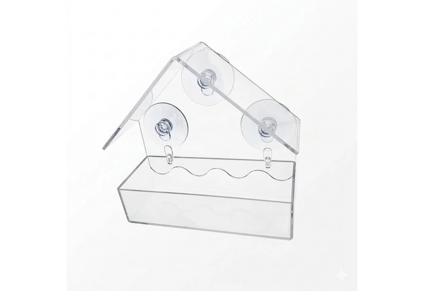 HAC24 Transparentes Fenster-Vogelhaus aus Kunststoff mit Saugnäpfen