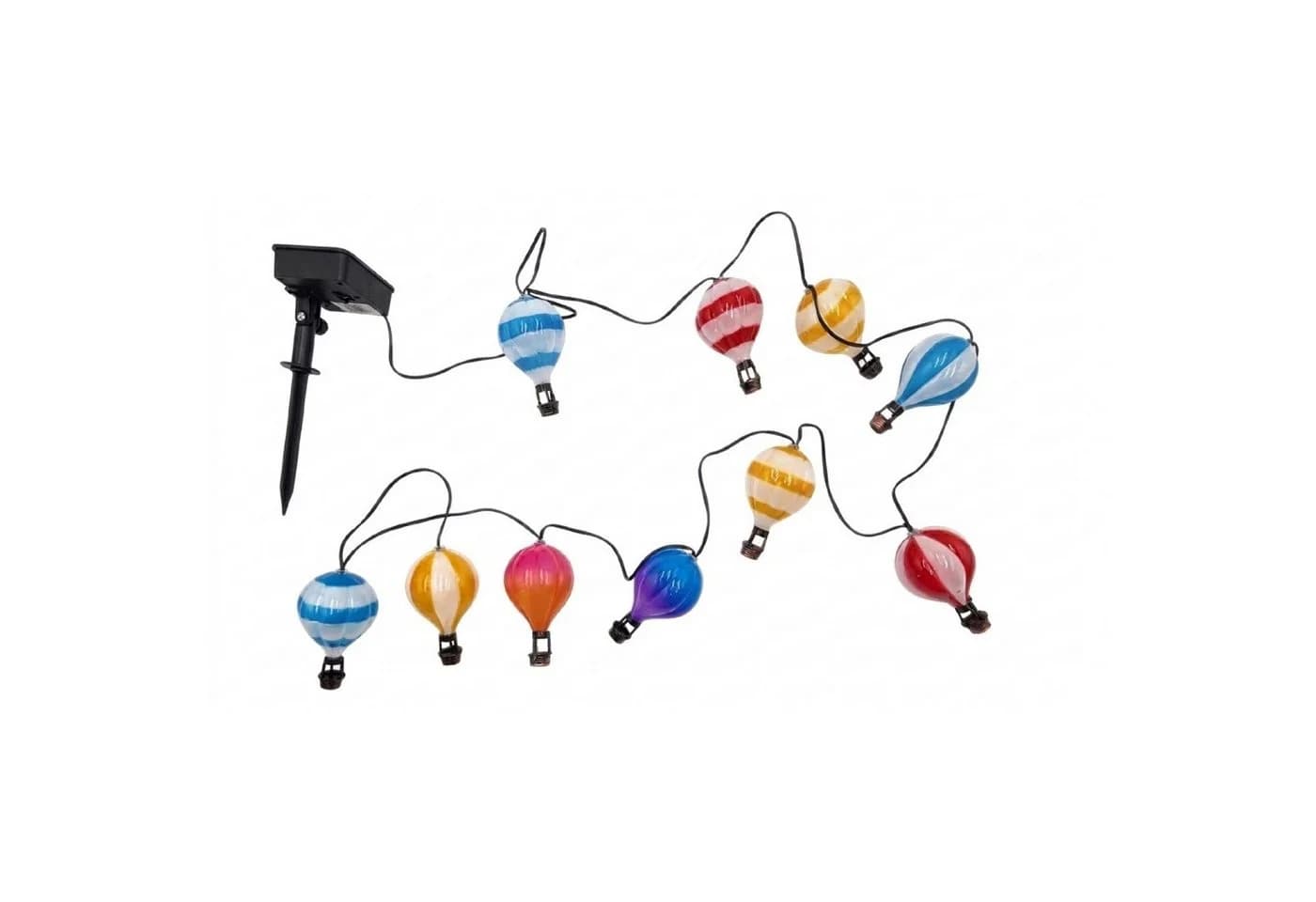 HAC24 LED-Lichterkette Solar Outdoor Gartenbeleuchtung Heißluftballon Warmweiß - Bild 2
