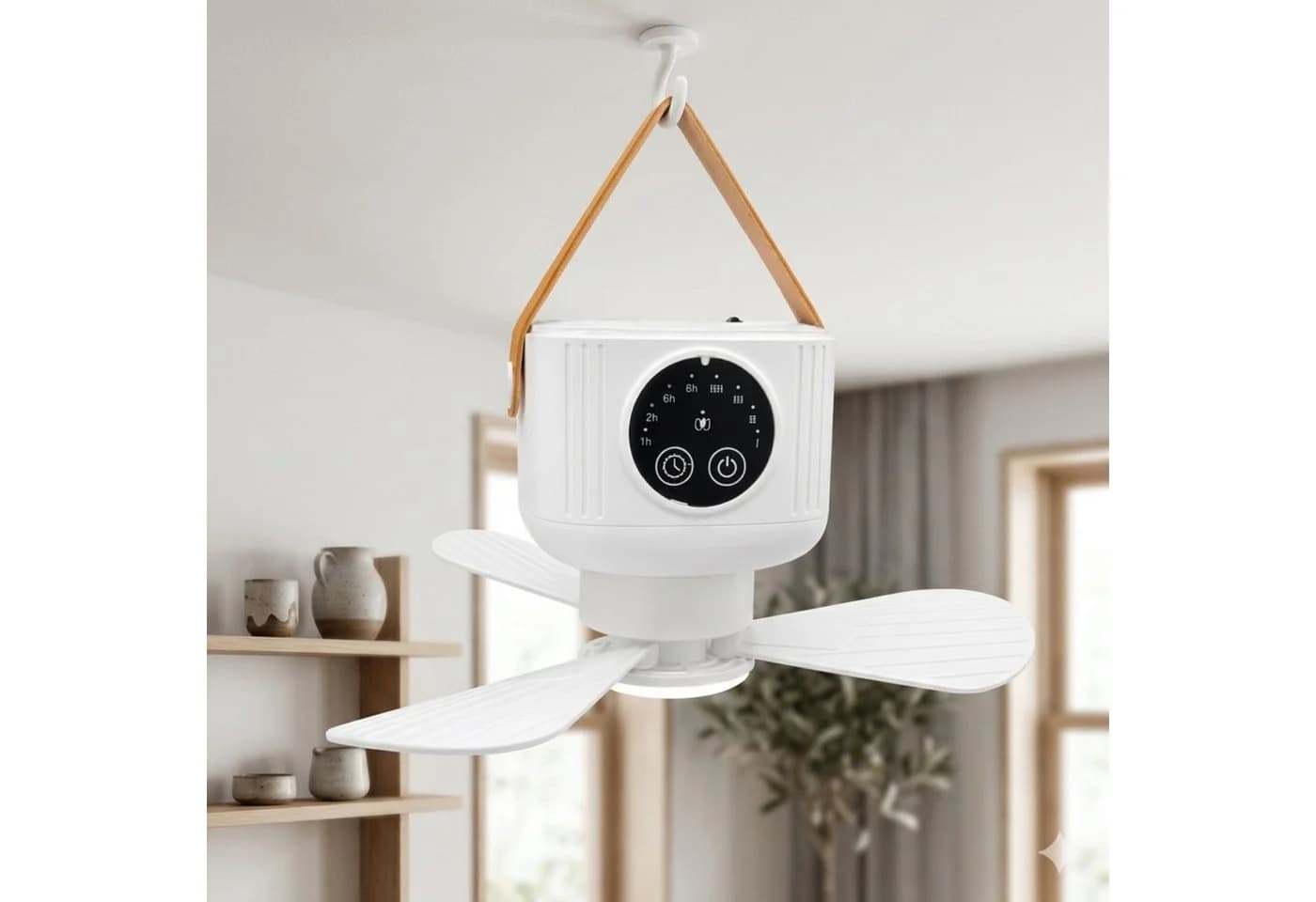 HAC24 Deckenventilator 2x Portable Akku Lüfter mit LED Licht & Fernbedienung - Bild 4