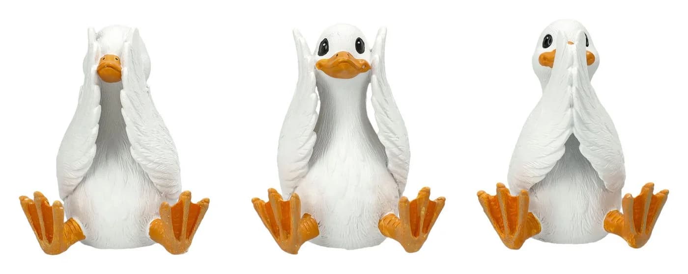 Figuren Shop GmbH Gänsefiguren Set „Nichts Böses“ Polyresin Deko - Bild 2