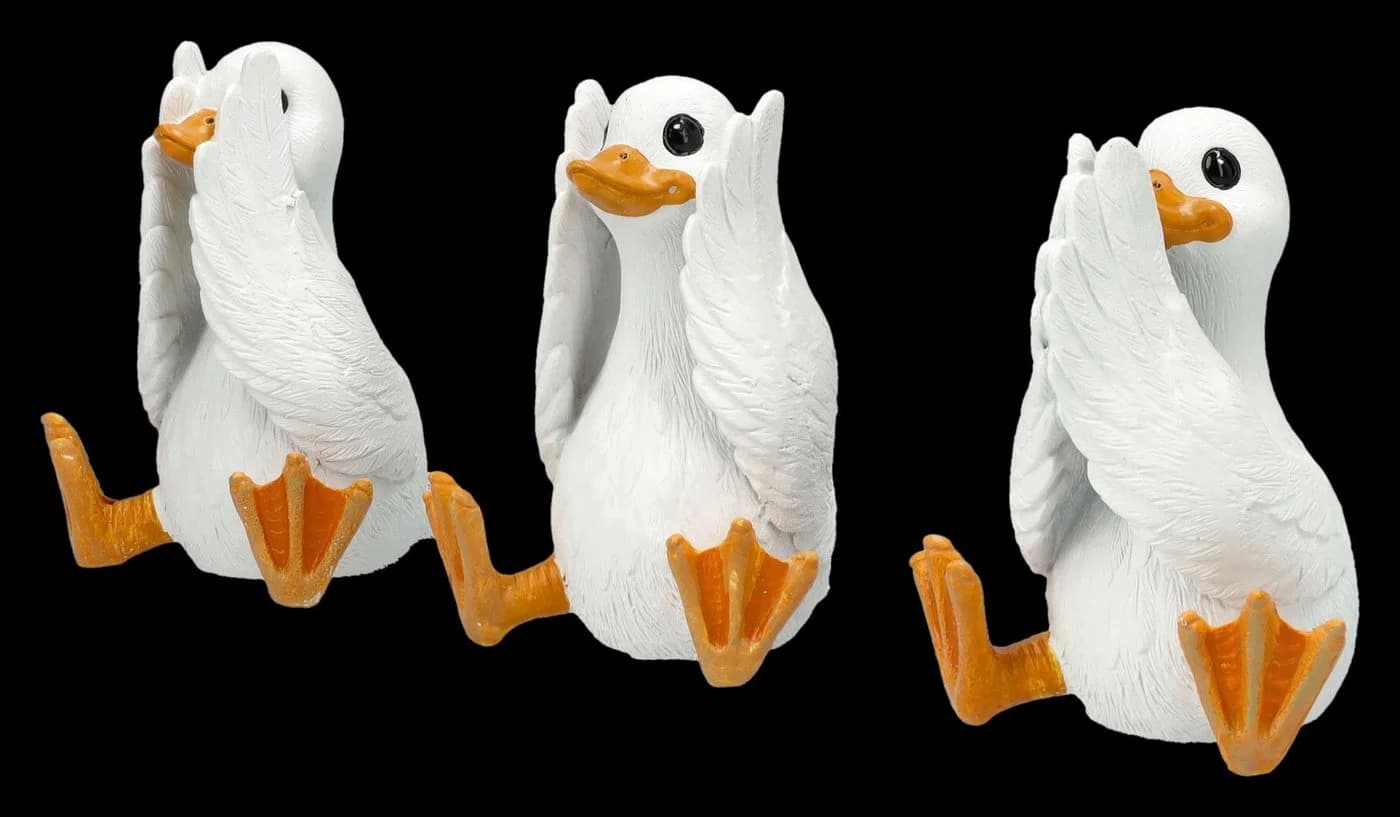 Figuren Shop GmbH Gänsefiguren Set „Nichts Böses“ Polyresin Deko - Bild 4