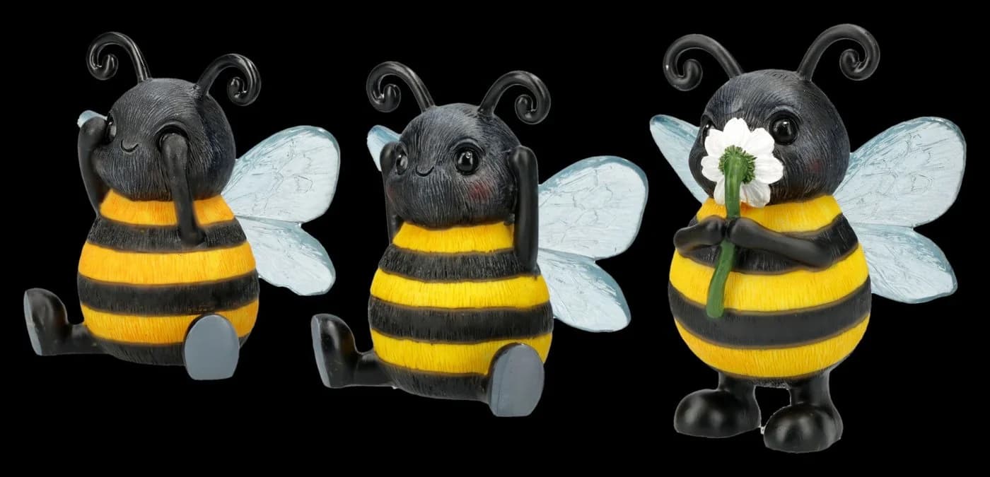 Nemesis Now Bienen Figuren Set 3-teilig Kunststein Bunt - Bild 5