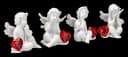 Figuren Shop GmbH Engel Figuren Set 4 Putten Statue mit Herz Schmuckstein 8 cm Deko Bild 3