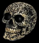 Figuren Shop GmbH Barock Gothic Totenkopf Figur Schwarz Gold Kunststein Bild 3