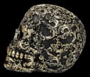 Figuren Shop GmbH Barock Gothic Totenkopf Figur Schwarz Gold Kunststein Bild 5
