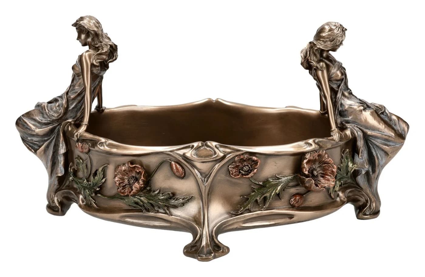 Figuren Shop GmbH Jugendstil Dekoschale Bronziert Kunststein - Bild 2
