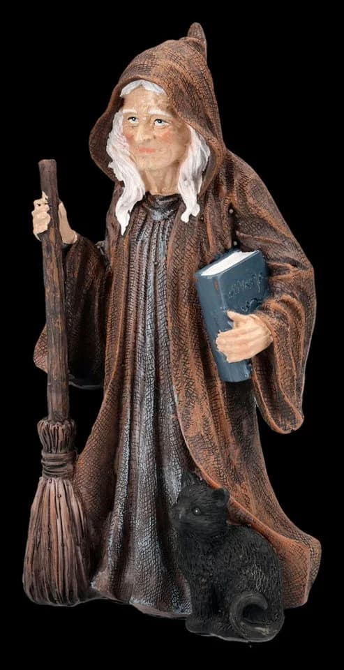 Figuren Shop GmbH Hexenfigur Aldora – Hexe Statue Dekofigur Gothic Deko 19 cm Zauberin