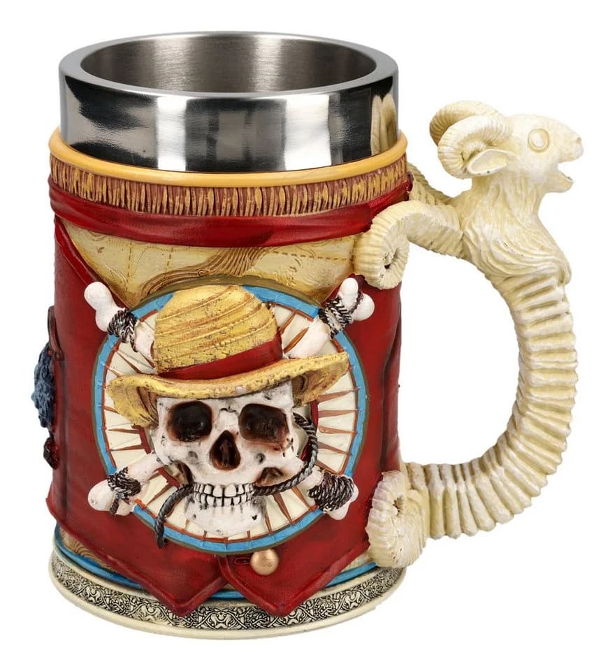 One Piece Luffy Bierkrug 600 ml Kunststein Sammlerfigur - Bild 2