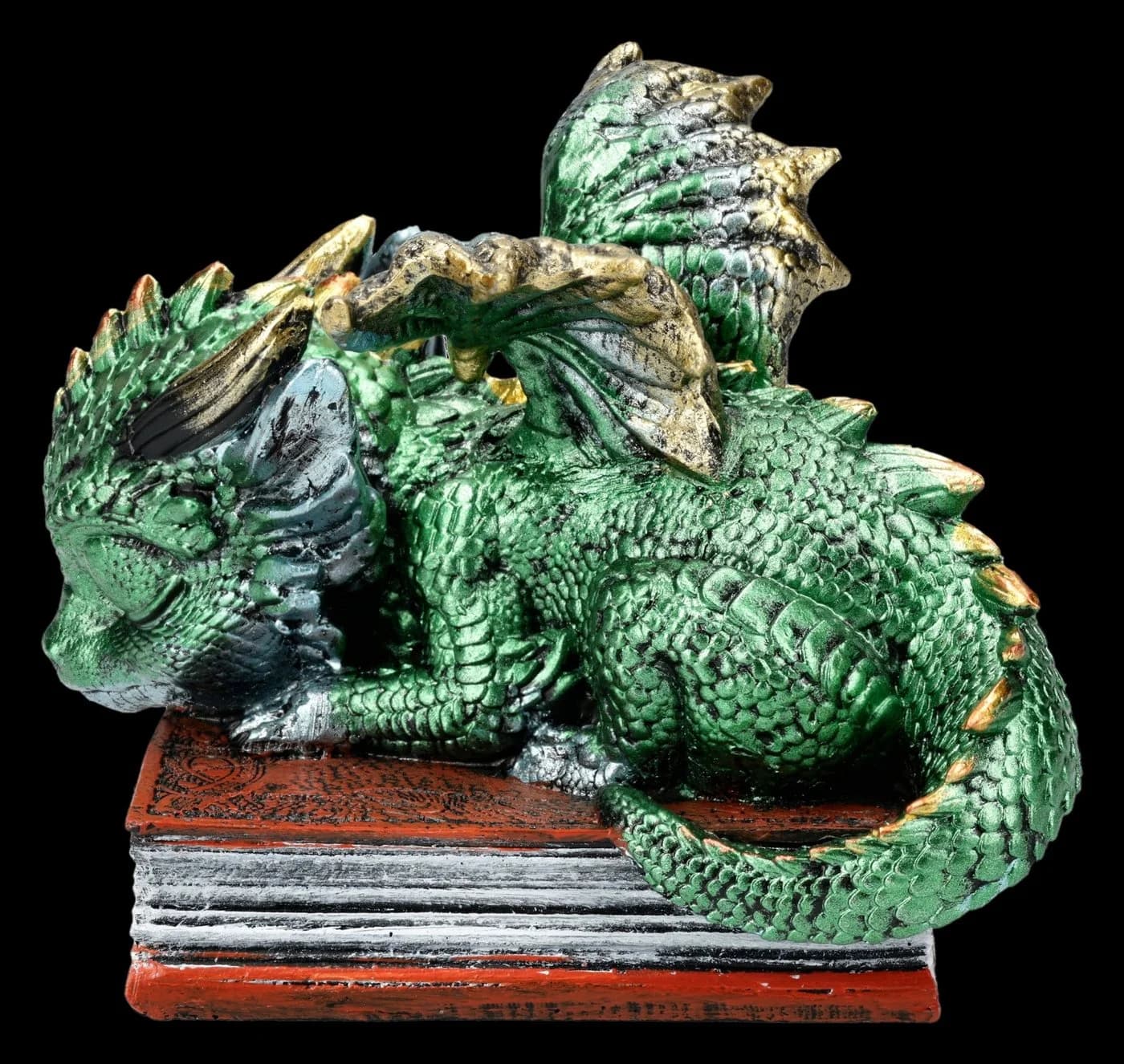 Figuren Shop GmbH Fantasy-Figur Drache Grün Kunststein