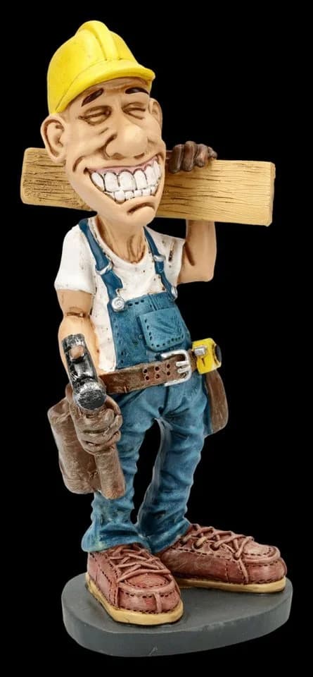 Warren Stratford Schreiner Figur Lustige Handwerker Statue Kunststein