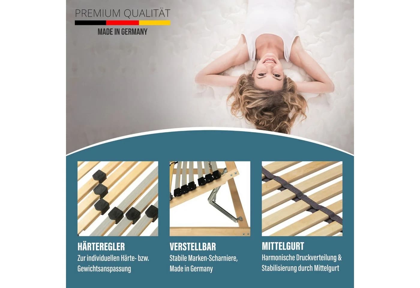 Lattenrost Luxus Star 42 Federholzleisten Beco Kopfteil verstellbar - Bild 4