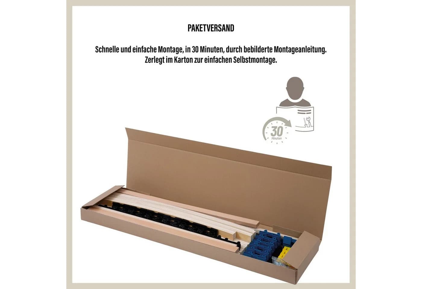 Lattenrost Visto 28 Federholzleisten Beco 7 Zonen 80x200 cm - Bild 5
