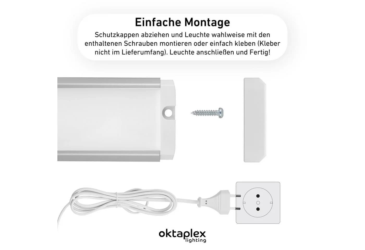Oktaplex lighting LED Unterbauleuchte 40cm Alu Silber mit Sensor - Bild 4