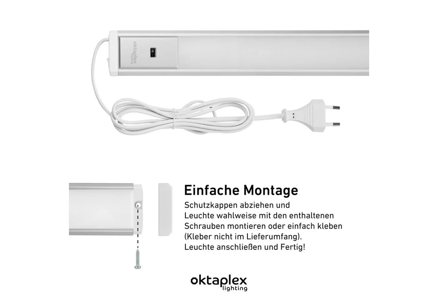 Oktaplex lighting LED Unterbauleuchte Aluminium Dimmbar Silbern - Bild 3