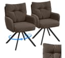 skølm Esszimmerstuhl Arvakr 2er-Set Braun Cord 360° drehbar Bild 2