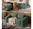 skølm Schlafsofa Fjäll Cord dunkelgrün mit Kissen Bild 3