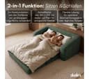 skølm Schlafsofa Fjäll Cord dunkelgrün mit Kissen Bild 5