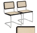skølm Esszimmerstuhl Langhus Schwingstuhl 2er Set Rattanoptik Kautschukholz Bild 2