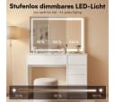 Bellamio Livny Schminktisch mit LED-Spiegel & 5 Schubladen Weiß Bild 3