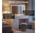 Bellamio Livny Schminktisch mit LED-Spiegel & 5 Schubladen Weiß Bild 4