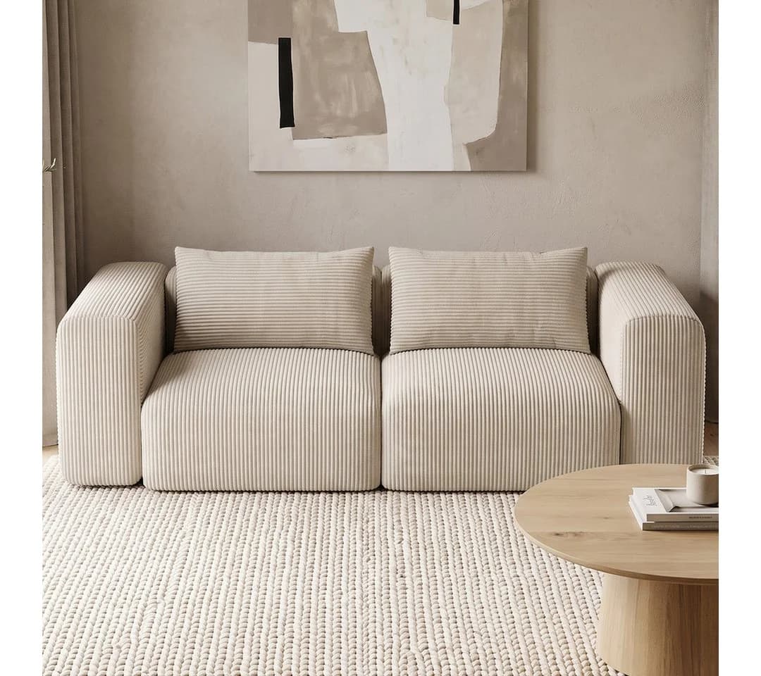 skølm Sofa Hårga Cord 2-Sitzer Beige mit Federkern - Bild 2