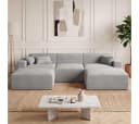 skølm Sofa Freki Cord Grau 3-Sitzer mit Hockern Bild 2