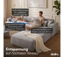 skølm Sofa Freki Cord Grau 3-Sitzer mit Hockern Bild 4