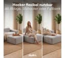 skølm Sofa Freki Cord Grau 3-Sitzer mit Hockern Bild 5