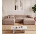 skølm Sofa Freki Cord 3-Sitzer mit 2 Hockern Taupe Bild 2