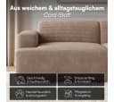 skølm Sofa Freki Cord 3-Sitzer mit 2 Hockern Taupe Bild 3