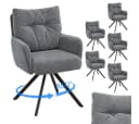 skølm Esszimmerstuhl Arvakr 6er-Set Grau 360° drehbar Bild 2