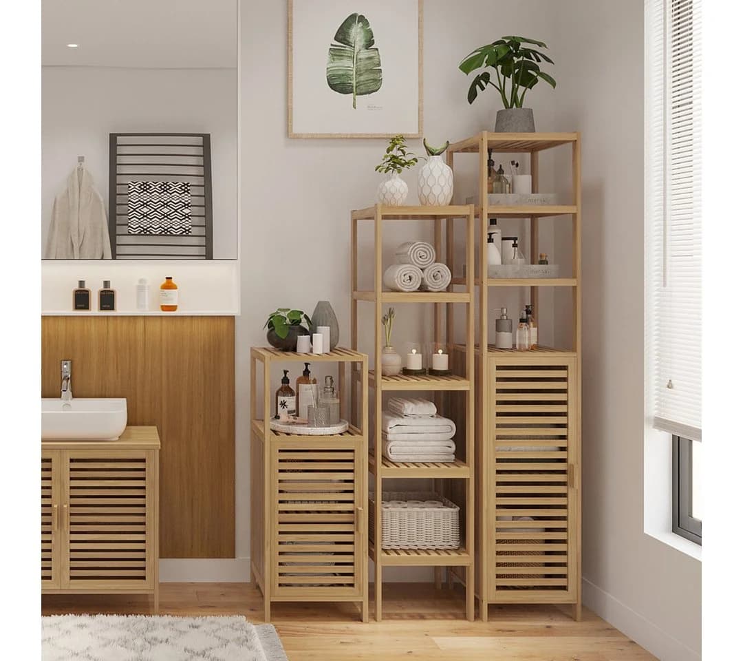 Bellamio Hochschrank Newa Bambus 5 Fächer